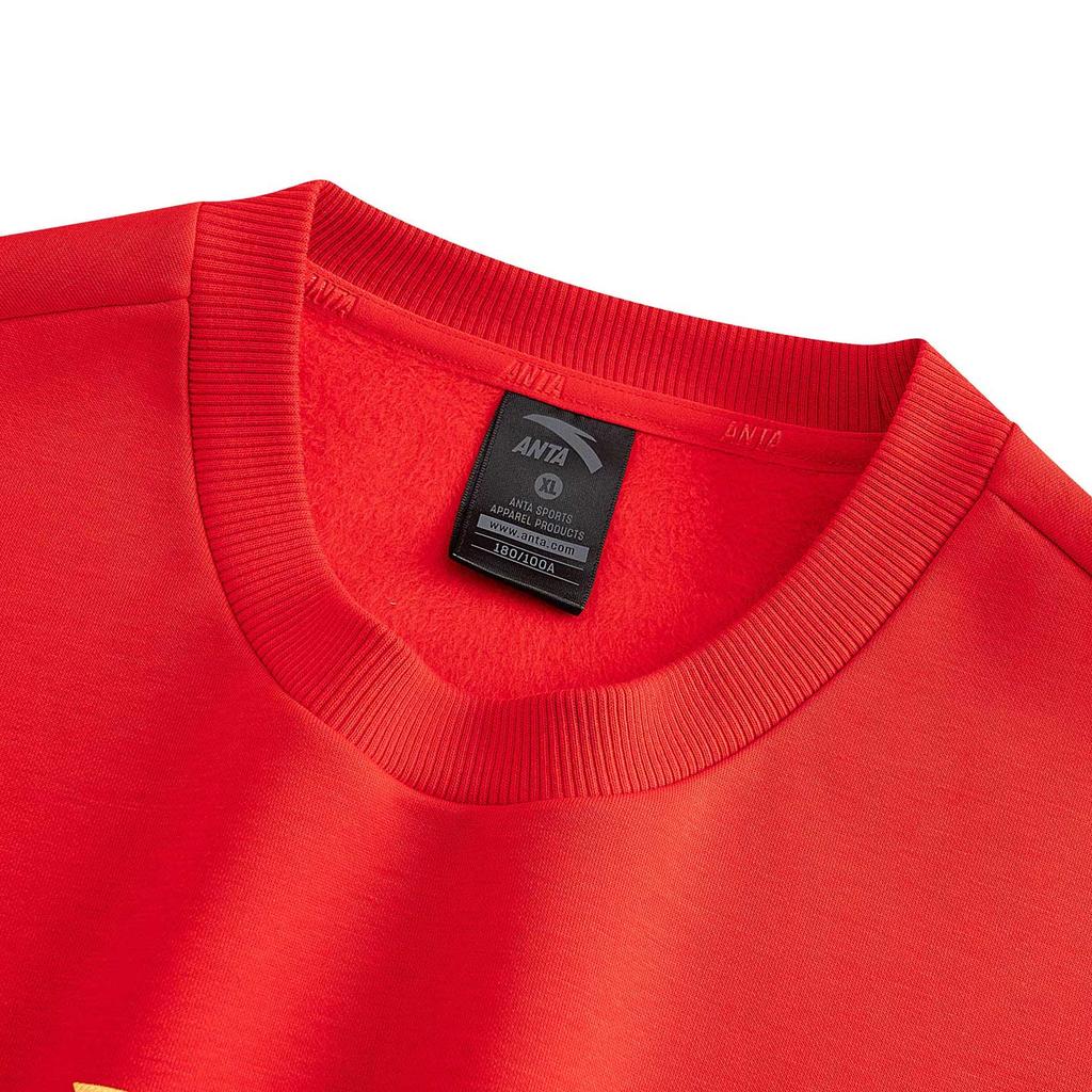 Anta Casual Fashion Sports Versatile Campus Commuting Loose Comfortable Fleece Thick Warm Pullover Round Neck Sweatshirt Men sweatshirt 952618706-1