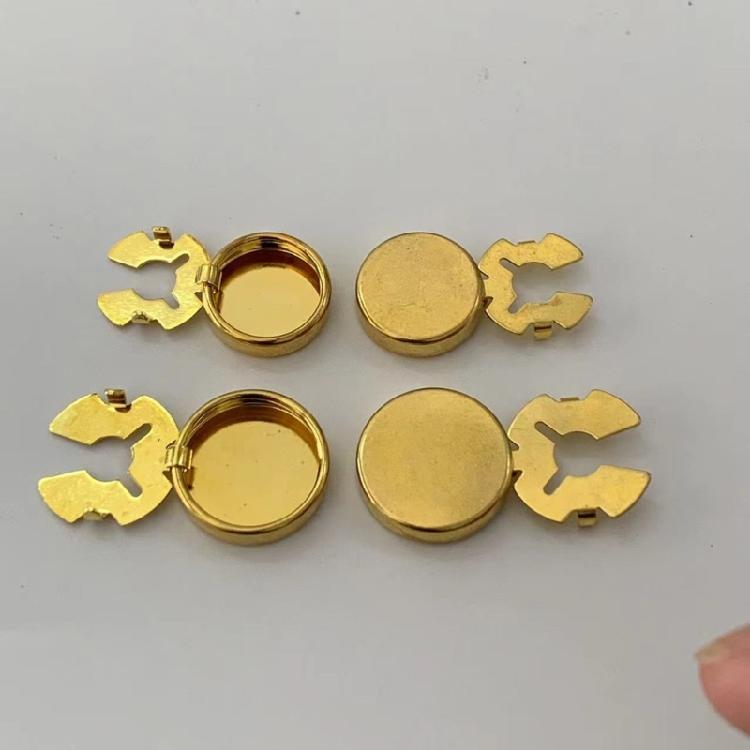 10pcs Brass Round Cuff Button Cover Formal Shirt Cuff Links for Photo Shooting