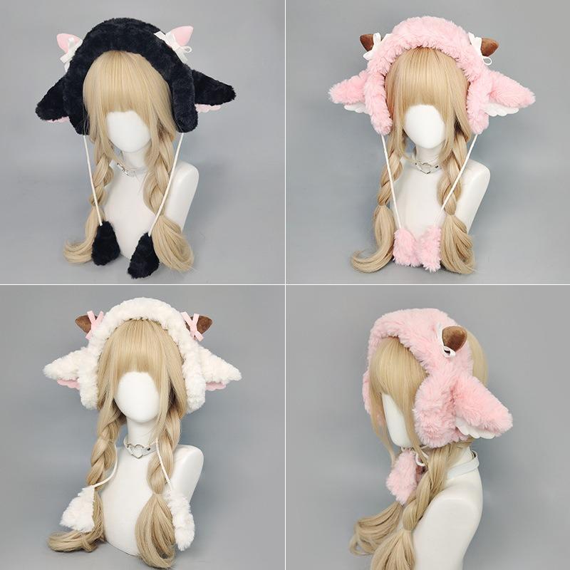 Sweet wind, cute little cashmere headband, earmuffs, warm ears in autumn and winter, earmuffs, horns, cold protection in winter, earmuffs