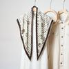 Summer Atmosphere Wearing Belt Waist Seal Twill Silk Simulation Silk Cool Triangle Scarf Cashew Print Women's Silk Scarf