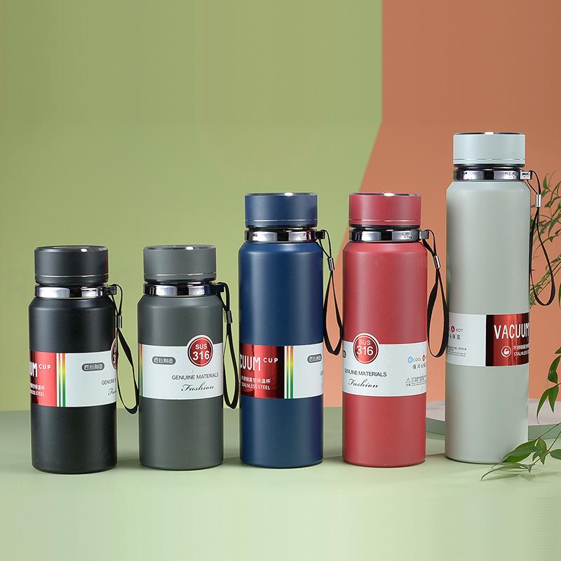 Portable Stainless Steel Thermos Cup Outdoor Sports Cup with Lifting Rope Sports Cup Tea Separation Sling Cup