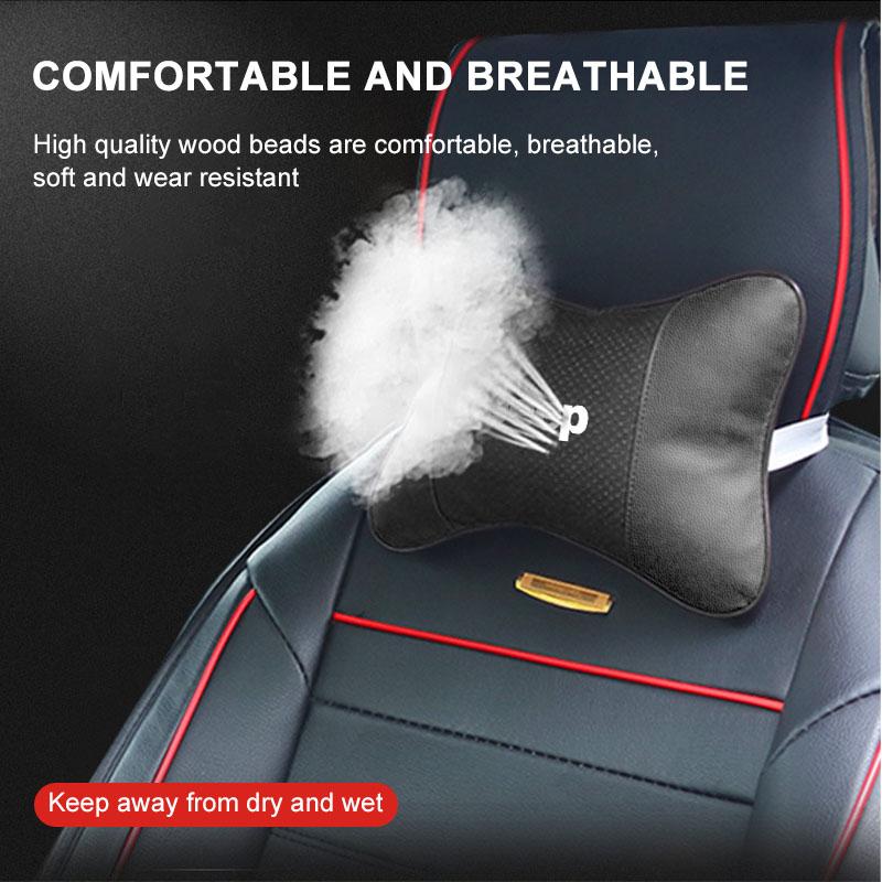 Car Seat Headrest Auto Logo Neck Pillow Car Accessories For Jeep Renegade Tyre Stem Air Caps Wrangler JK JL Grand Cherokee Compass Patriot