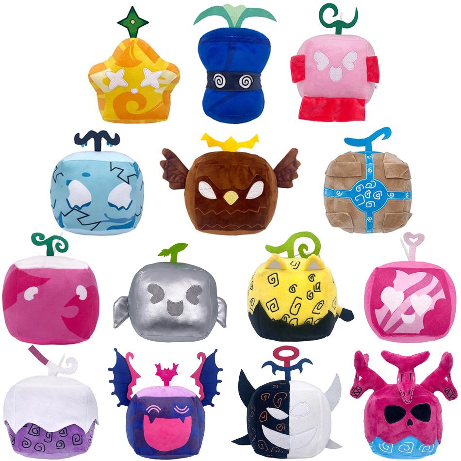 Blox Fruits Anime Game Plush Toy Fruit Leopard Pattern Box Plushies Toy 13-16cm Soft Stuffed Fruits Toy Christmas Lovely Gift For Kids