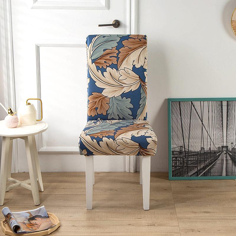 1PC Bedruckter Stuhlbezug, Stretch, waschbar, abnehmbar, große elastische Stuhlbezüge, Sitzbezug für Bankett, Hotel, Küche, Wohnzimmer