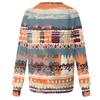 Damen Modisches Rundhals Schulter Langarm Bedrucktes Lässiges Pullover-Oberteil