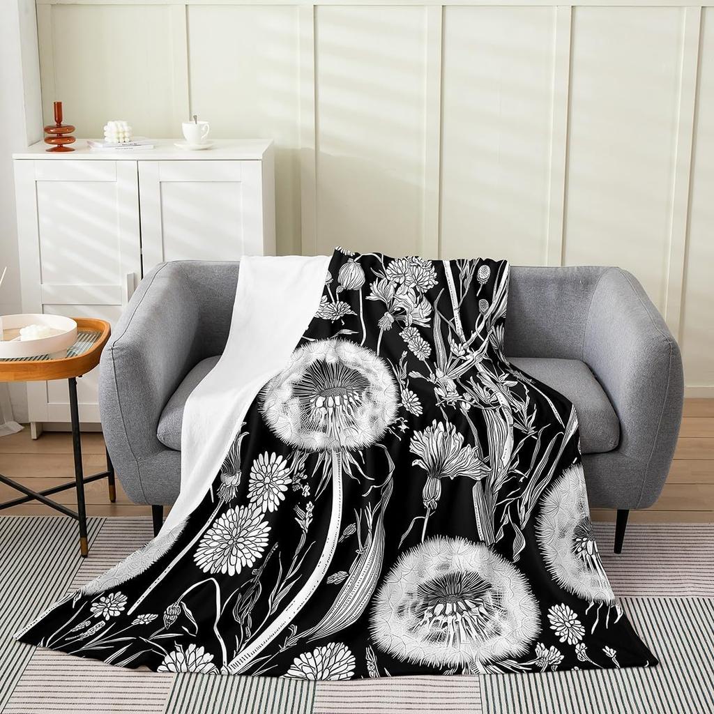 Japanese Floral Throw Blanket X Plush Cherry Blossoms Flannel Fleece for Sofa Couch Kids Room Decor