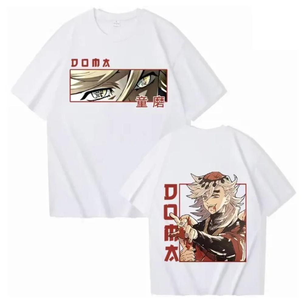 2026 Anime Demon Slayer Douma T-Shirts Man Women Summer High Quality Cotton T Shirt Casual O-Neck Short Sleeve Shirts