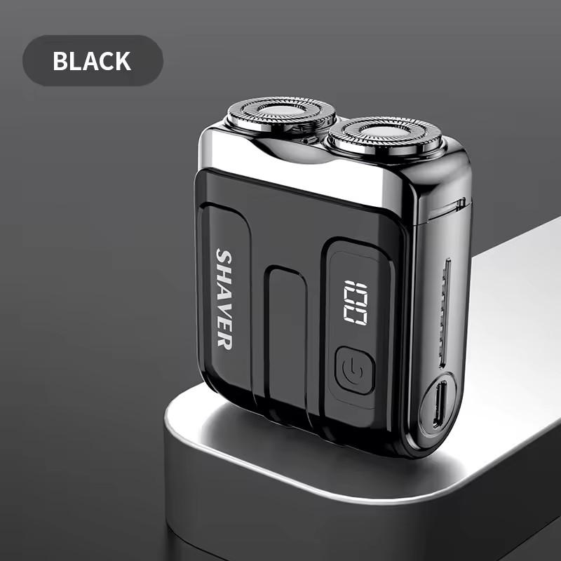 Mini Electric Smart Shaver Household Car Shaver Digital Display Dual Blade Rechargeable Shaver Powerful Beard Trimmer Tool