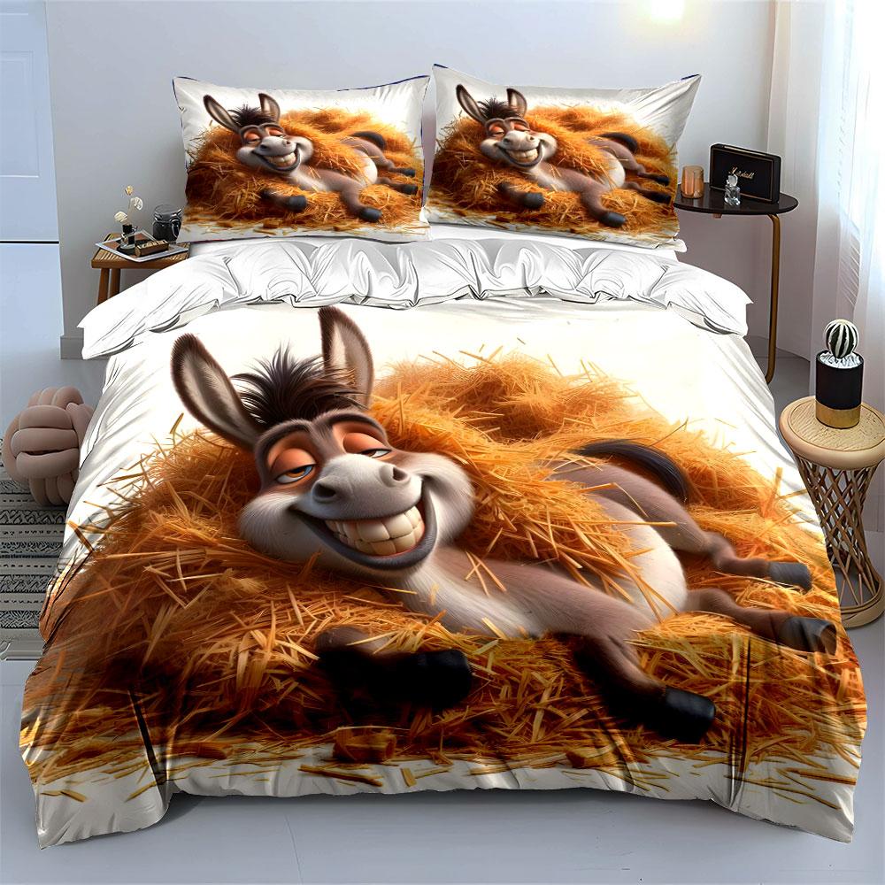 Comfy Donkey Hay Relaxation Set Exquisite Three-Piece Bedding Set Gift For Kids And Adults
