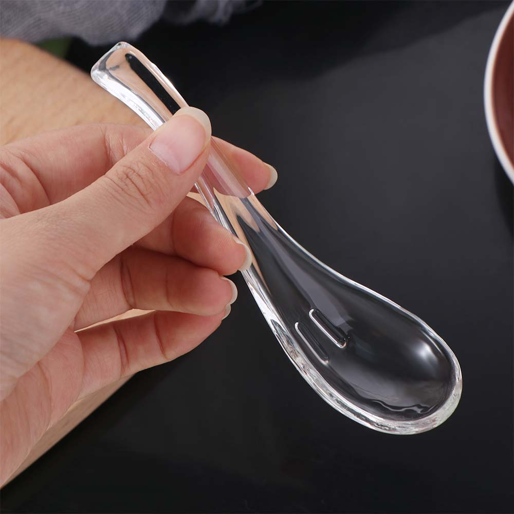Transparent Crystal Glass Spoon Elegant Dessert Teaspoons Kitchen Accessories Serving Spoons Bar
