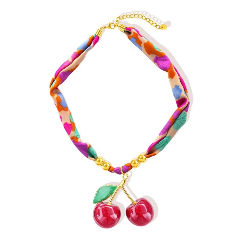 

Ocean Themed Pendant Scarf Necklace Unique Design Stainless Steel Lightweight Jewelry For Women Daily Wear Gift