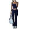 Cross-Border Foreign Trade Women clothes 2025 Spring and Summer European and American Y2g Leisure Sports Style Solid Knit vest Long Pants set
