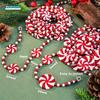 Christmas Candy Peppermint Red Green Beaded String Hanging Xmas Tree for Fireplace Wreath Home Decor Party Supplies