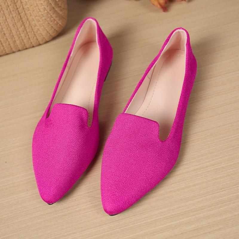 

Мода 2025 Весна и Лето Новые Острый Носок, С мелким вырезом, Дышащие, Повседневные и Удобные Плоские Слипоны Универсальные Женские Одинарки 43