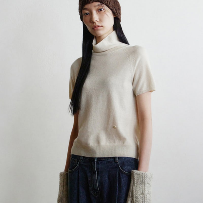Monochrome Hand Leaf Gloves (ivory)