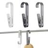 5PCS Clothes Towel Pins Clips Multipurpose Clothes Clip Hook Plastic Strong Clothes Hanger Hanging Swivel Clothespin Hook