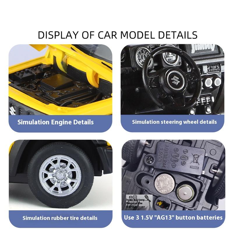 Simulation 1/24 Suzuki Jimny Alloy Automobile Model Die-cast Metal Off-Road Vehicle Model Collection Children's Toy Gifts