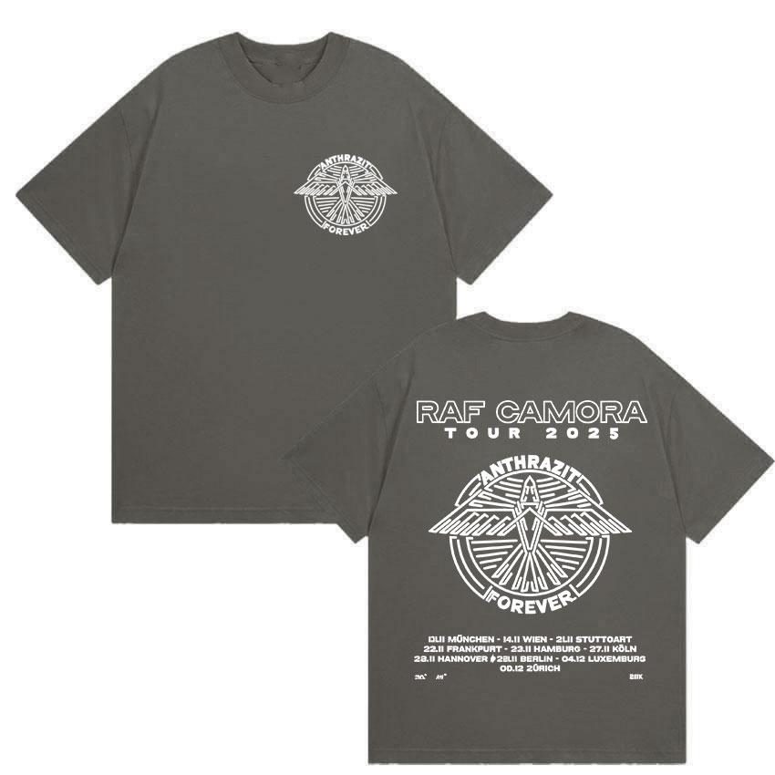 Rapper Raf Camora Tour 2025 Merch Pánské Hip Hopové Nadměrné Bavlněné Tričko Retro Styl Gotická Módní Tričko Streetwear