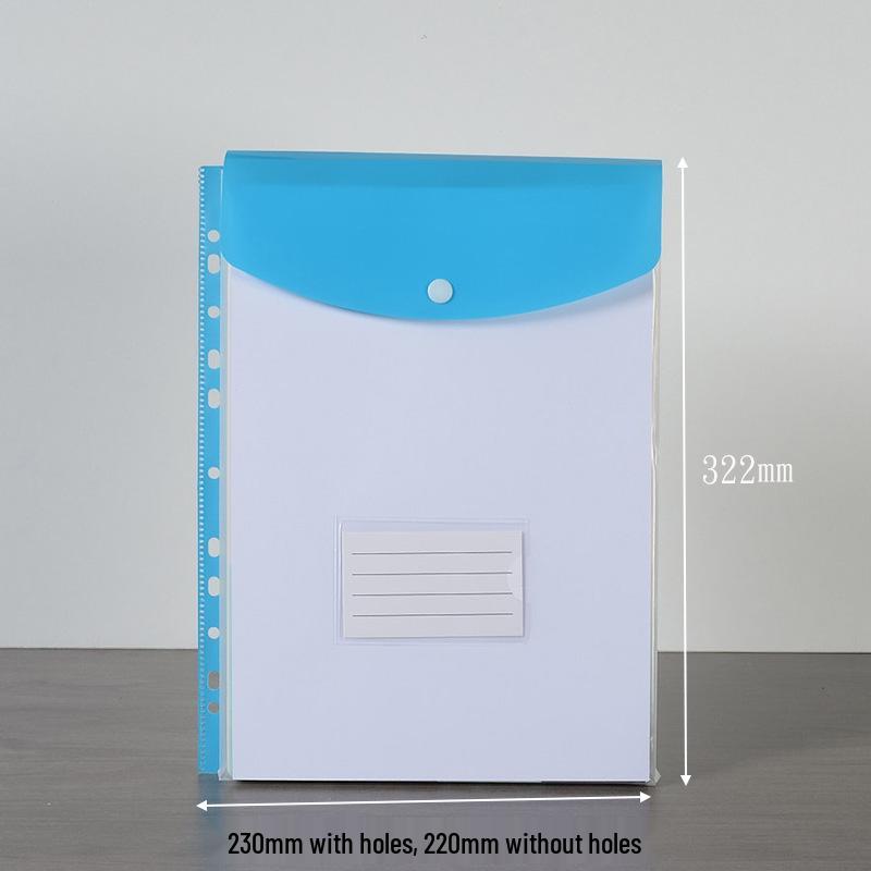 A4 11-Hole Vertical Loose-Leaf Document Bag with Colored Labels