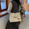 Korean Style Canvas Shoulder Bag Large Capacity Cloth Handbag Cute Corduroy Tote Bag  Women