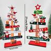 Creative Christmas Tree Desktop Ornament Snowman Cartoon Wooden Tabletop Ornament Durable DIY Crafts Santa Claus Ornament