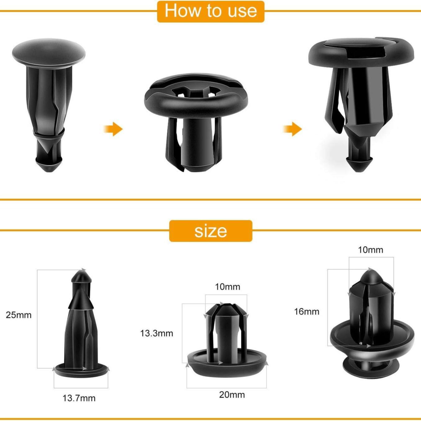 

Front & Rear Bumper Clip Set for Honda CRV (Model 91503-Sz3-003) Universal Fit Other