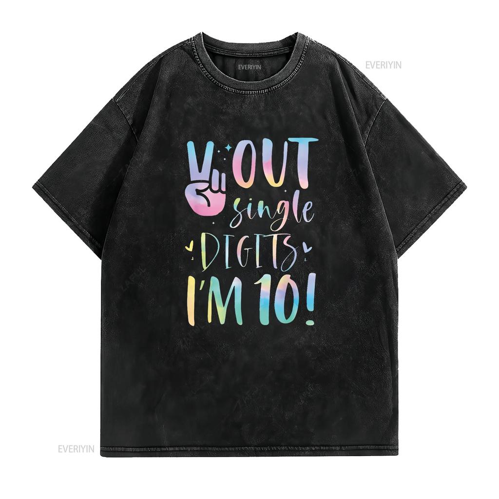 Peace Out Single Digits I m 10 Year Old 10th Birthday Girl T Shirt vintage Washed Slightly fashion Comfortable Stylish graphic