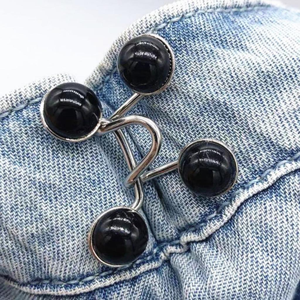 2Sets Women Removable Nail-free Waist Buckle Waist Closing Artifact Invisible Adjustable Detachable Snap Button Pant Accessories