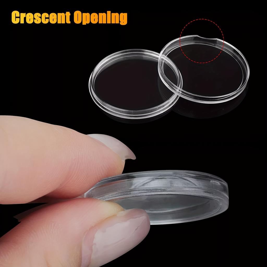 100 30mm kapslí na mince s úložným boxem, vhodné pro mince a pamětní mince, kulatá plastová krabička na mince, průhledná krabička na mince