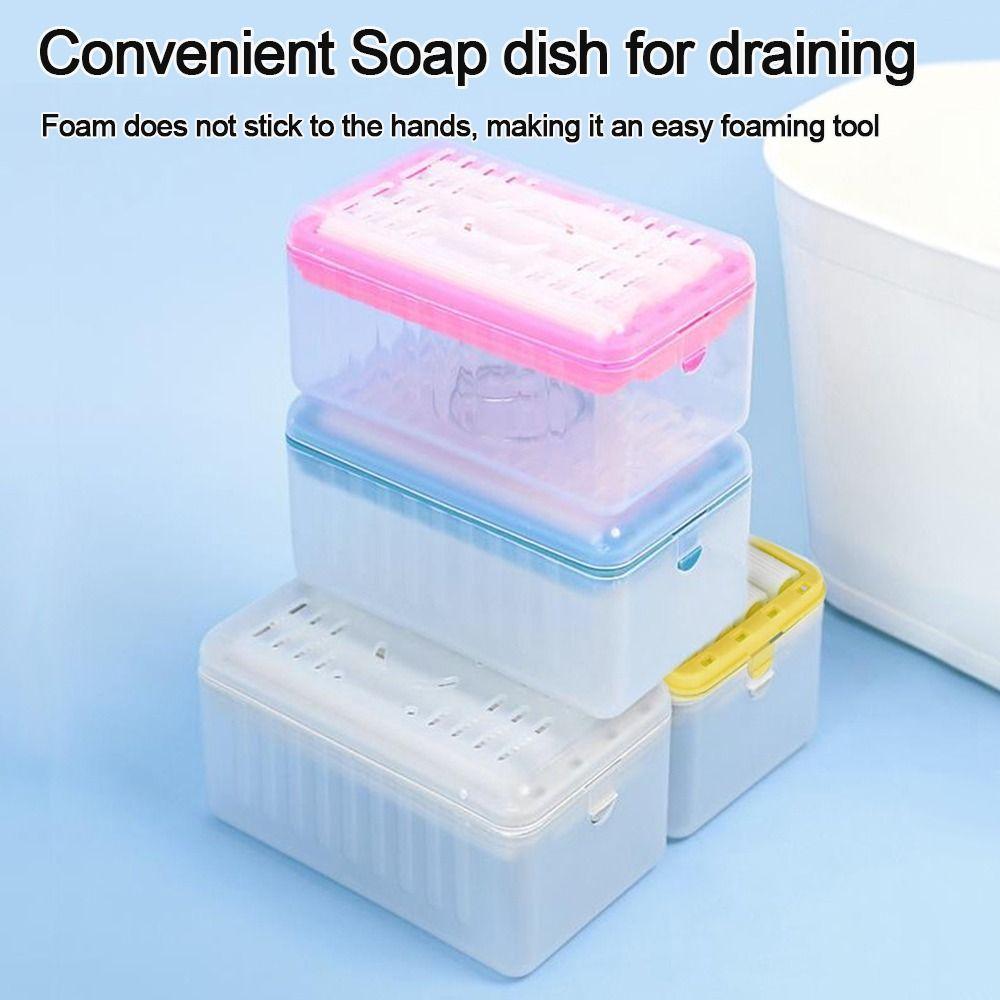 Hand Free Roller Type Scrubbing Soap Box Creative Foaming Double Layer Soap Holder Household Bathroom Multifunctional Soap Box