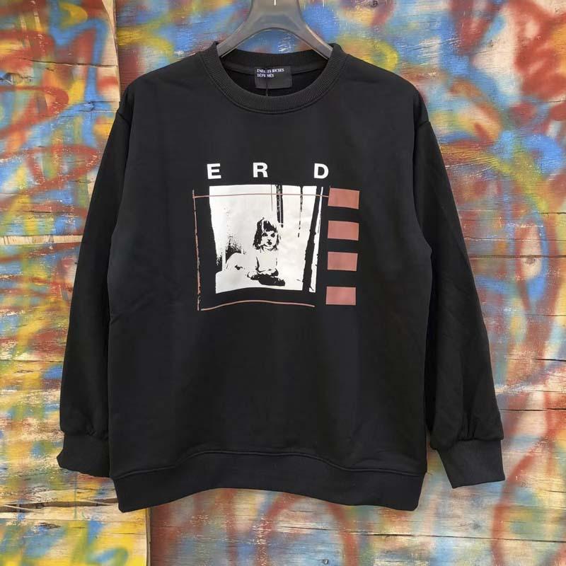 Mens Vintage Washed Distressed Cotton Hoodie Loose Fit Round Neck Streetwear Sweatshirt