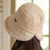 Herbst- und Winterhut Damenmode Plüsch-Bucket-Hat Warmer Plüsch-Basin-Hut Winddichter Reisehut Winddichter, dicker, warmer Hut zum Skifahren, Laufen, Radfahren