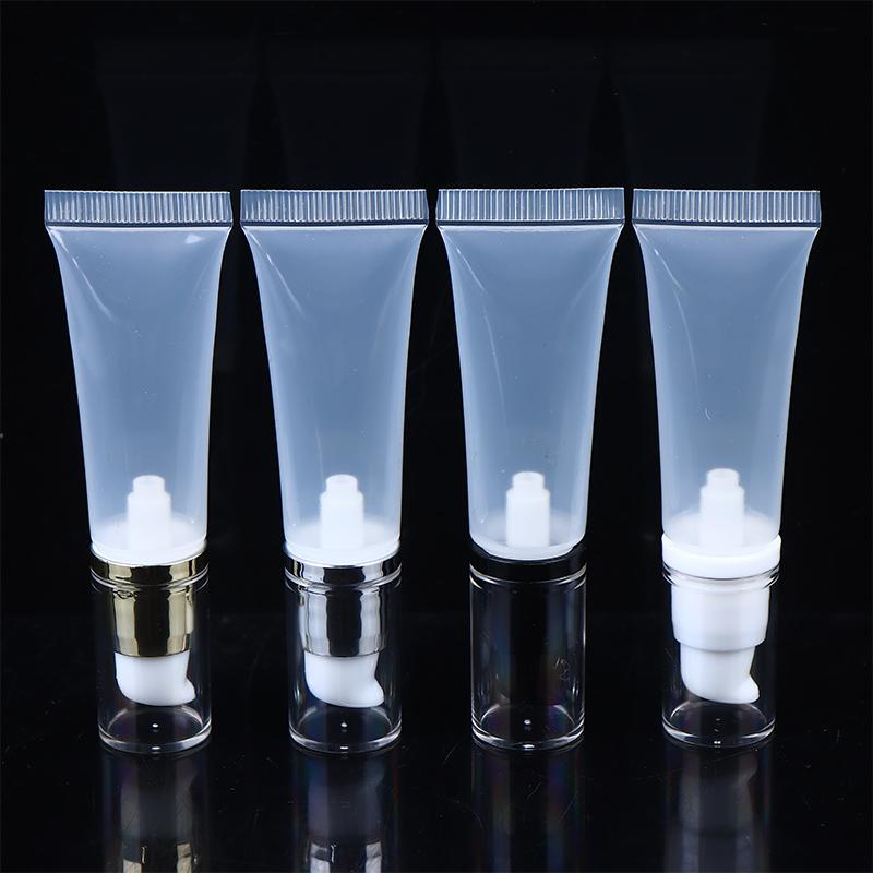 10G Průhledné měkké prázdné tuby na lesk na rty, nádobky na balzám na rty, plnitelné mini stlačovací kosmetické tuby, krém, pleťová voda, cestovní
