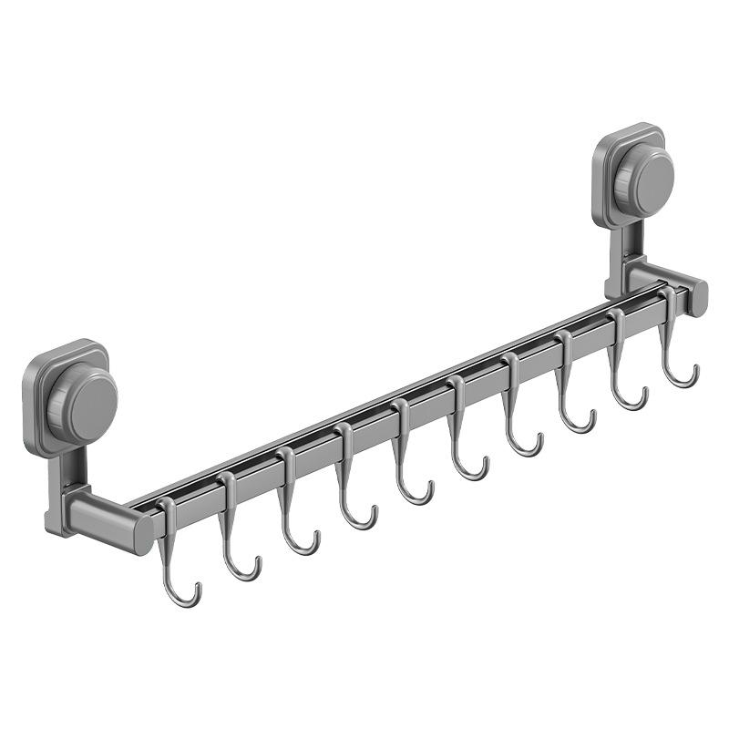 Suction Cup Kitchen Hook Rack No Drilling Storage Rack with Hooks for Pots, Pans, Spoons, Knives Wall-mounted Storage for Items