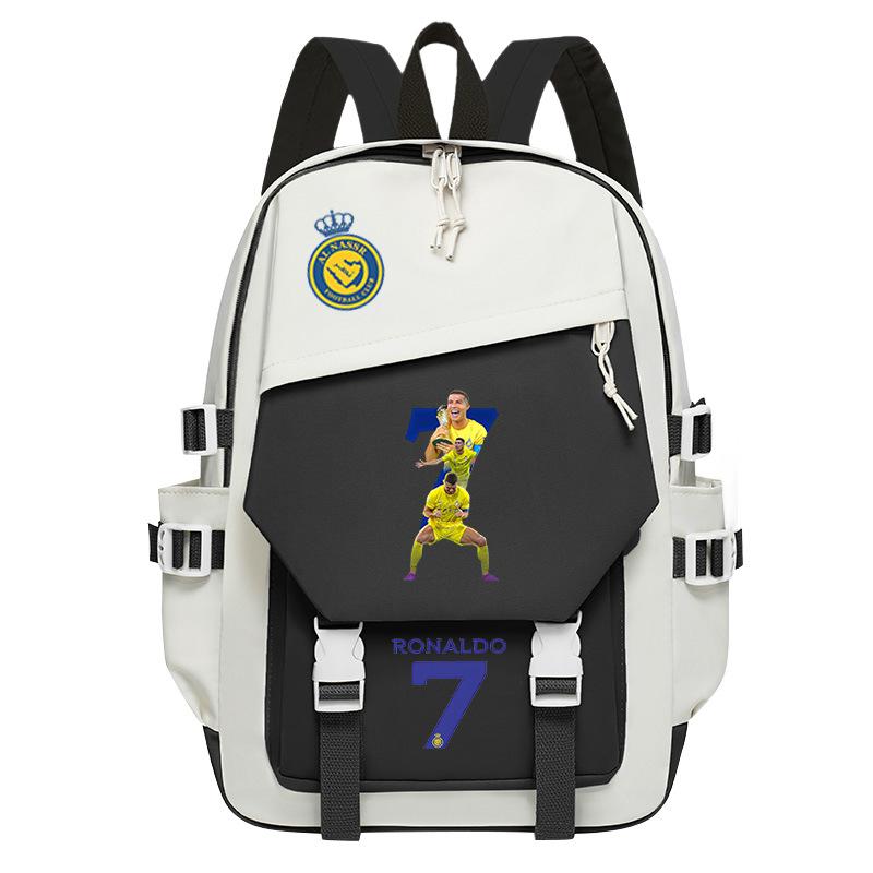 Football Star Ronaldo Surrounding Cr7 Printing Student Schoolbag Trend Backpack To Reduce The Burden And Large Capacity