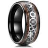 Fashion 8mm Men Titanium Wedding Rings Green Shell Inlay Stainless Steel Rings For Men Wedding Band Anniversary Birthday Gifts