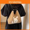 Cute Plush Tote Bag For Women Trendy Large Capacity Bag With Cartoon Patterns Ideal For Daily Use Available In Black Cream Khaki