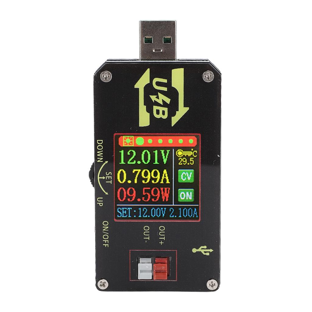 USB C Power Meter 1.44 Inch LCD Color Screen Voltage Current Load Tester DC3.515V Input