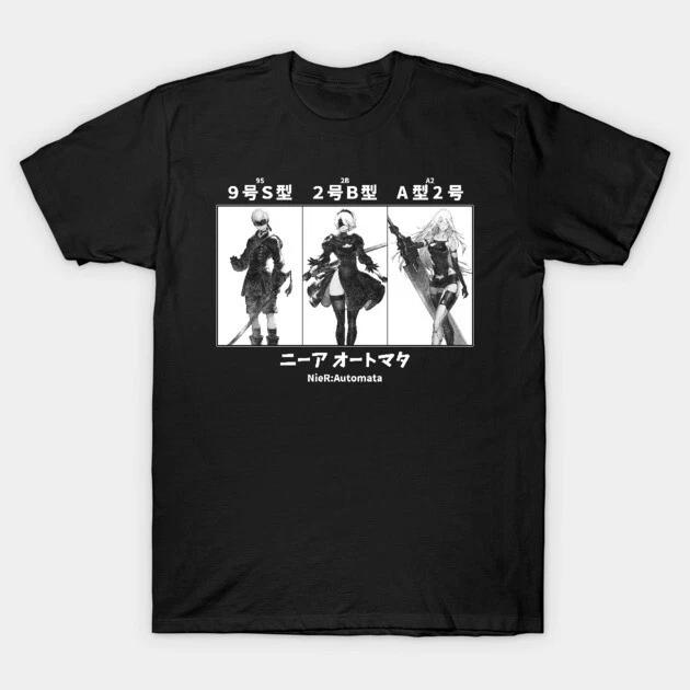 2bA2 9s Nier Automata Waifu Shirt Nier Automata Waifu Senpai Black T Shirt S