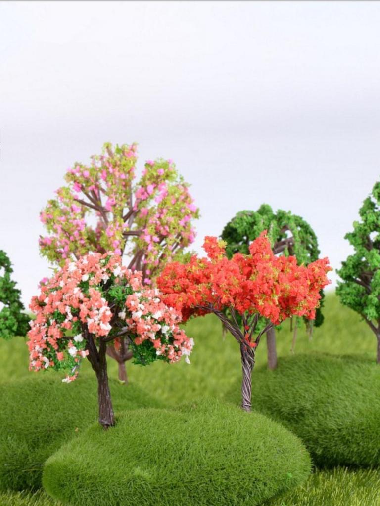 Decorative Miniature Trees & Succulents for Landscaping: Mini Fruit, Willow, Golden Leaf Trees, Moss Micro Landscape DIY Materials