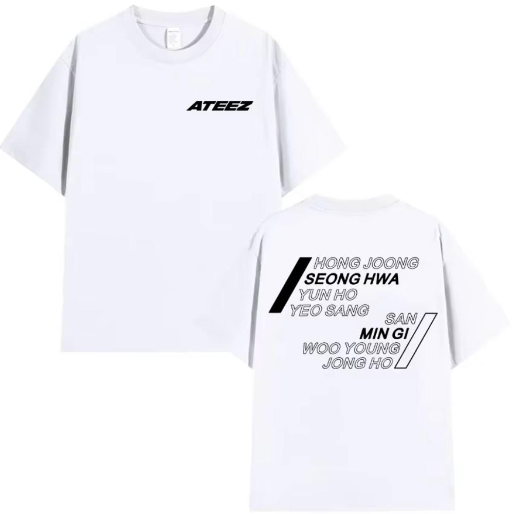Ateez World Tour T-shirt Hongjoong Seonghwa Yunho Yeosang San Mingi Wooyousng Jongho Graphic Short Sleeve Tshirt Streetwear
