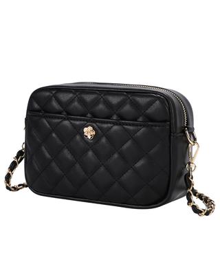 [MARIYU] Women's Shoulder Bag, Crossbody Bag, Mini Bag, Small (Black (Included Strap: Chain Only, Clasp: Flower Button))