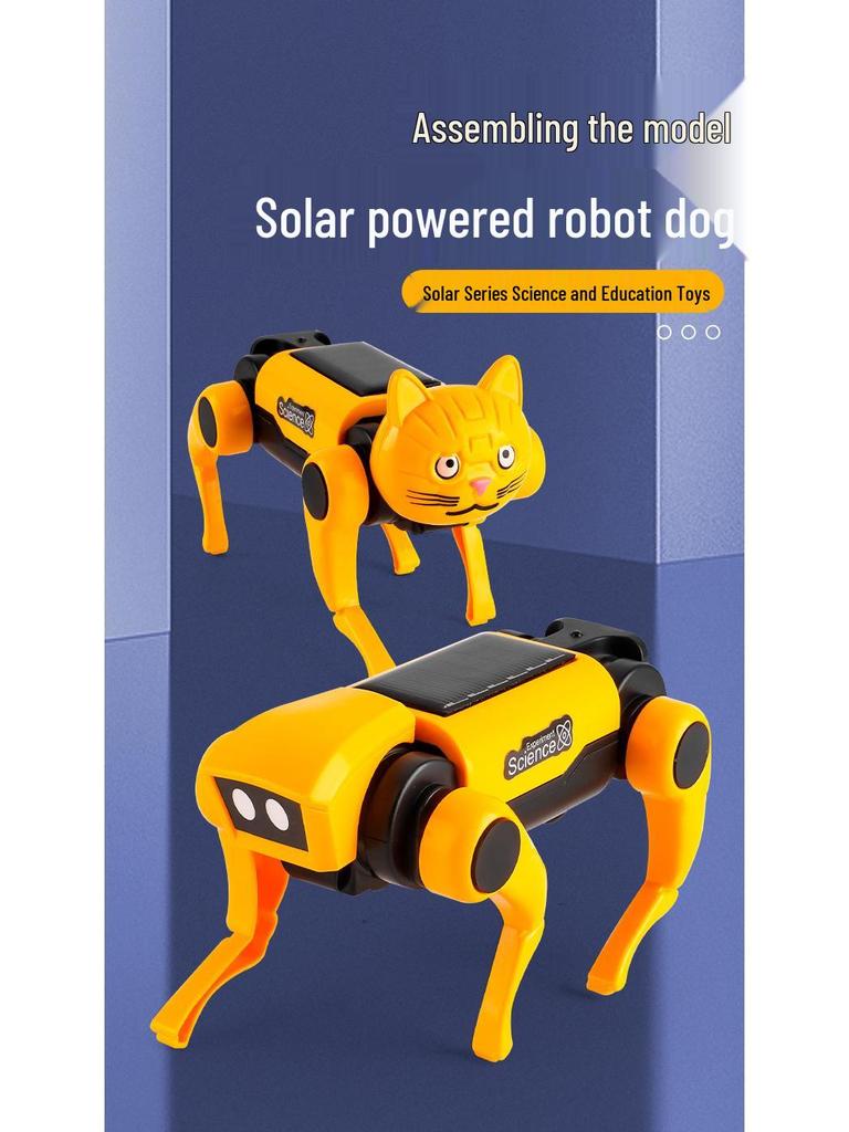 DIY Solar-Powered Mechanical Dog & Cat Educational Toys for Kids