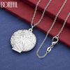925 Sterling Silver Fashion Jewelry Wedding Round Photo Frame Necklace