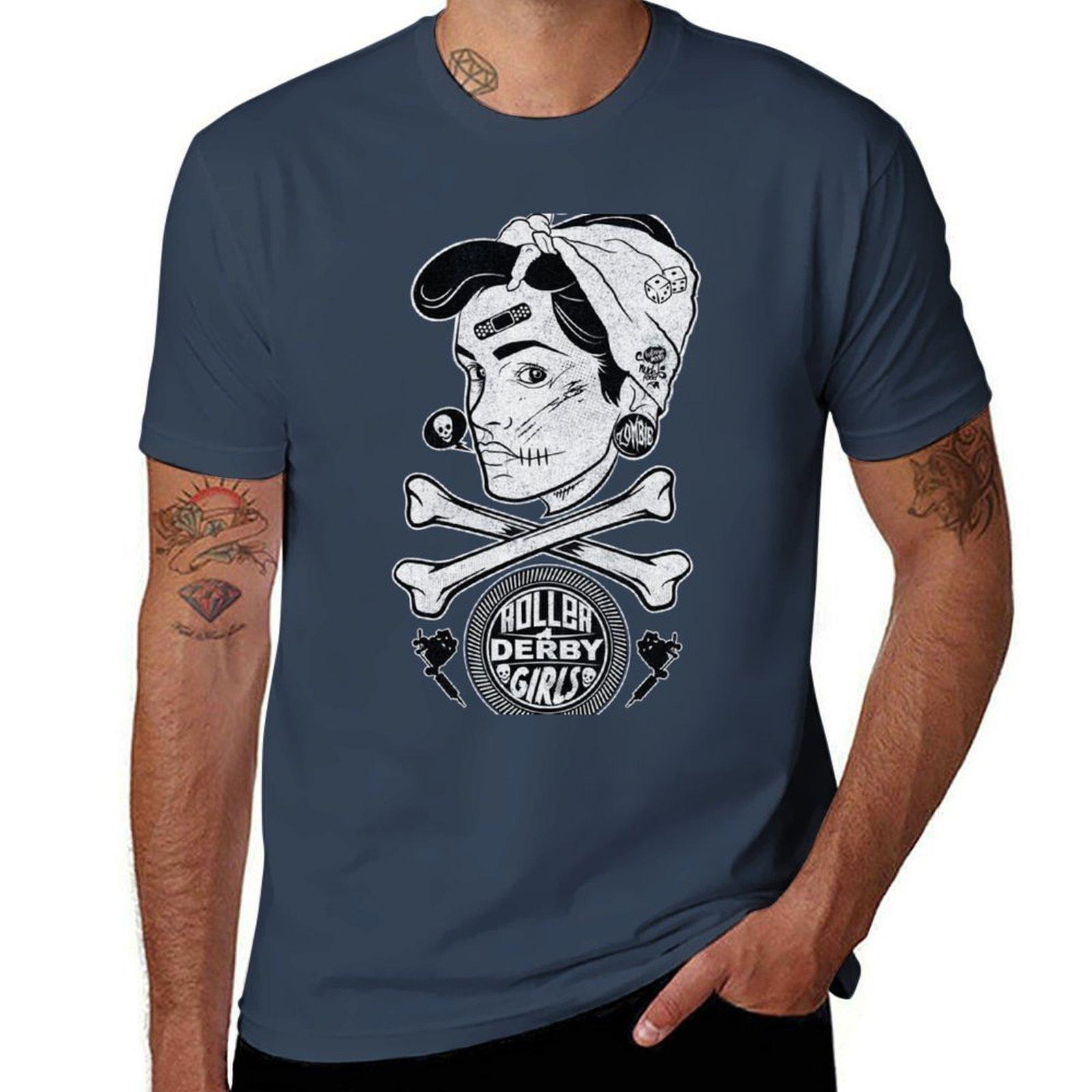 Zombie Roller Derby Girls Tshirt Trendy Print Short Sleeve Tshirt S