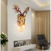 Vintage Wall Lamp Creative Deer Head Living Room Wall Hanging Lamp Bedroom Hallway Crystal Lamp