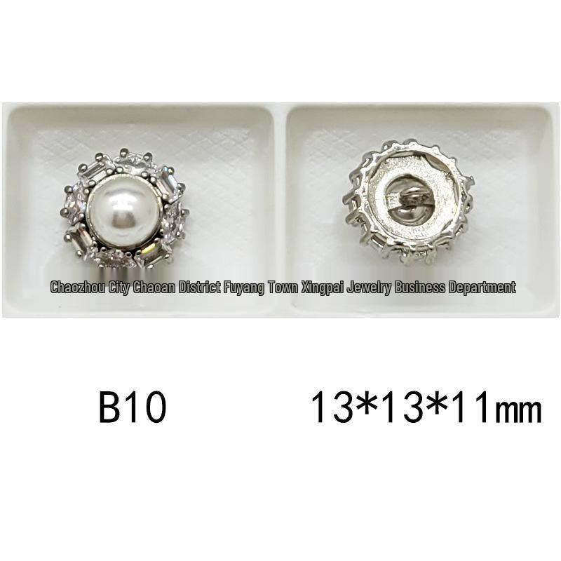 Mixed Color Pavé Zirconia Decorative Metal Button