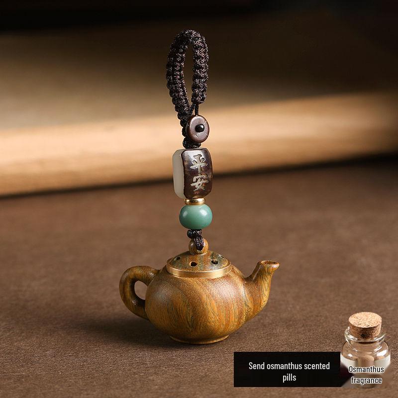 Green Sandalwood Teapot Keychain & Phone Charm