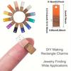 2/6/12pcs Natural Wood Resin Pendant Rectangular Resin Pendant Color Contrasting Splicing Wooden Strip Pendant DIY Bracelet Necklace Earrings