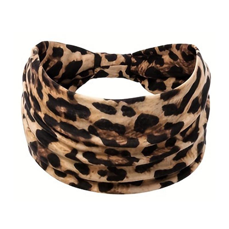 Leopard Print Knotted Headband - Trendy, Sweat-Absorbing, Elastic for Autumn/Winter